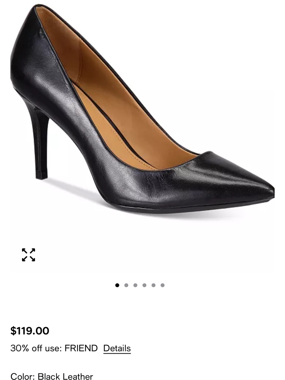 Calvin Klein Black Pointed-Toe Stiletto Pumps